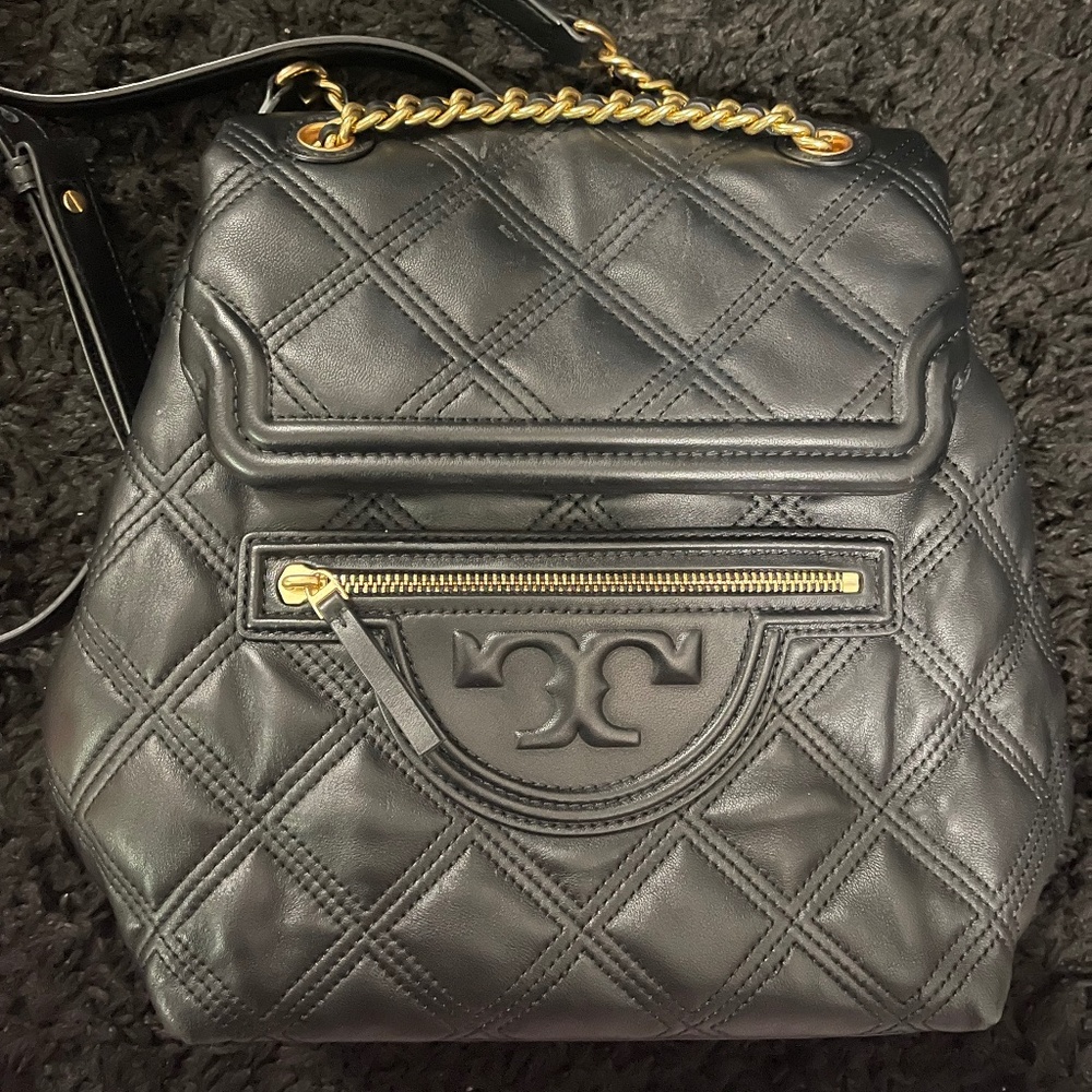 Tory Burch Black Quilted Backpack